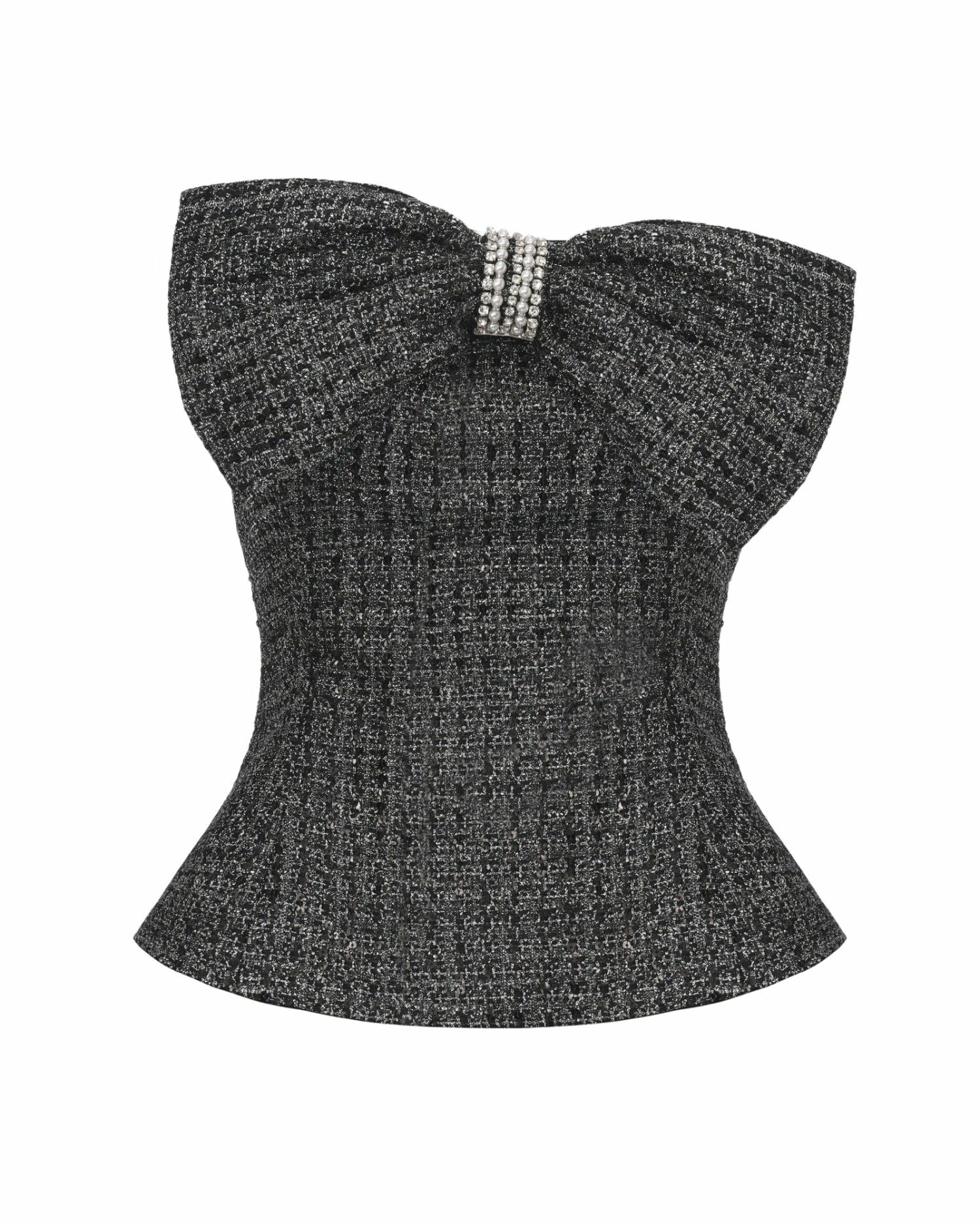 Nana Jacqueline Renée Strapless Bow Top: Black Top for Cocktail Party Black