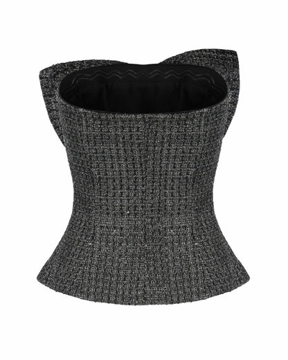 Nana Jacqueline Renée Strapless Bow Top: Black Top for Cocktail Party Black
