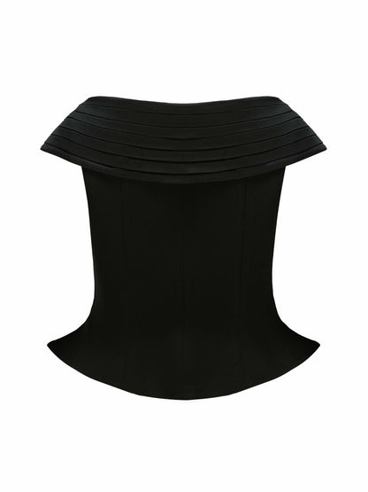 Nana Jacqueline Belle Satin Top: Black Top for Date Night Black