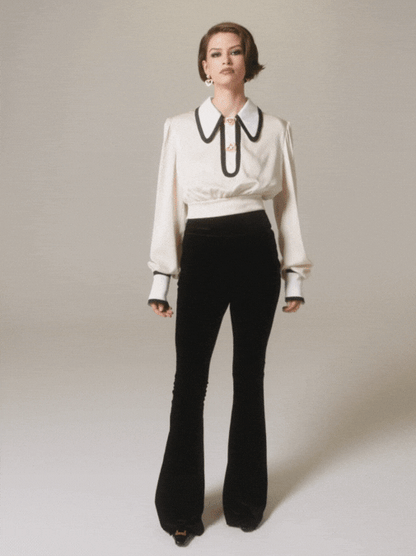 Nana Jacqueline Lori Satin Top: Cream Satin Top for Date Night Cream