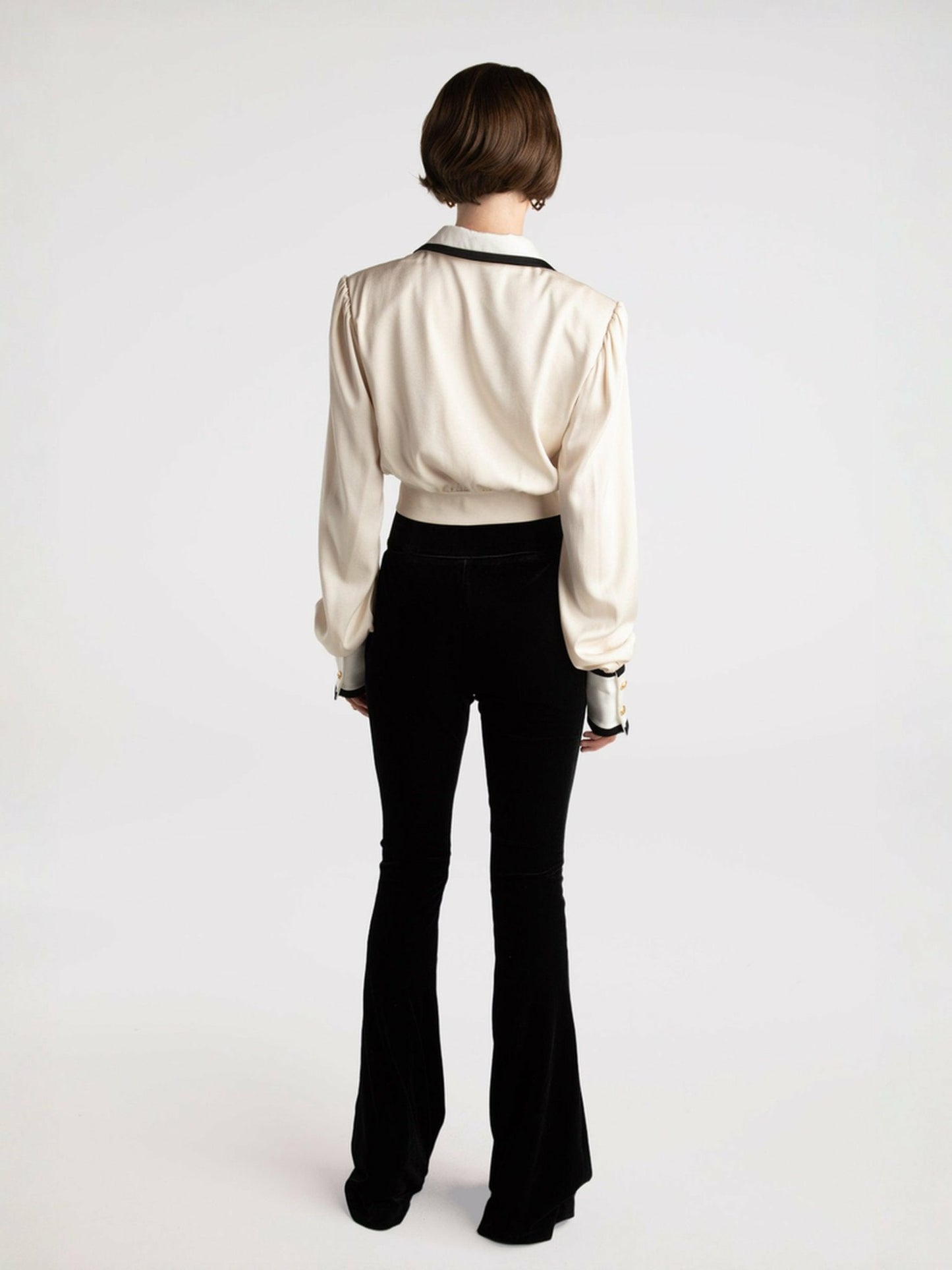 Nana Jacqueline Lori Satin Top: Cream Satin Top for Date Night Cream