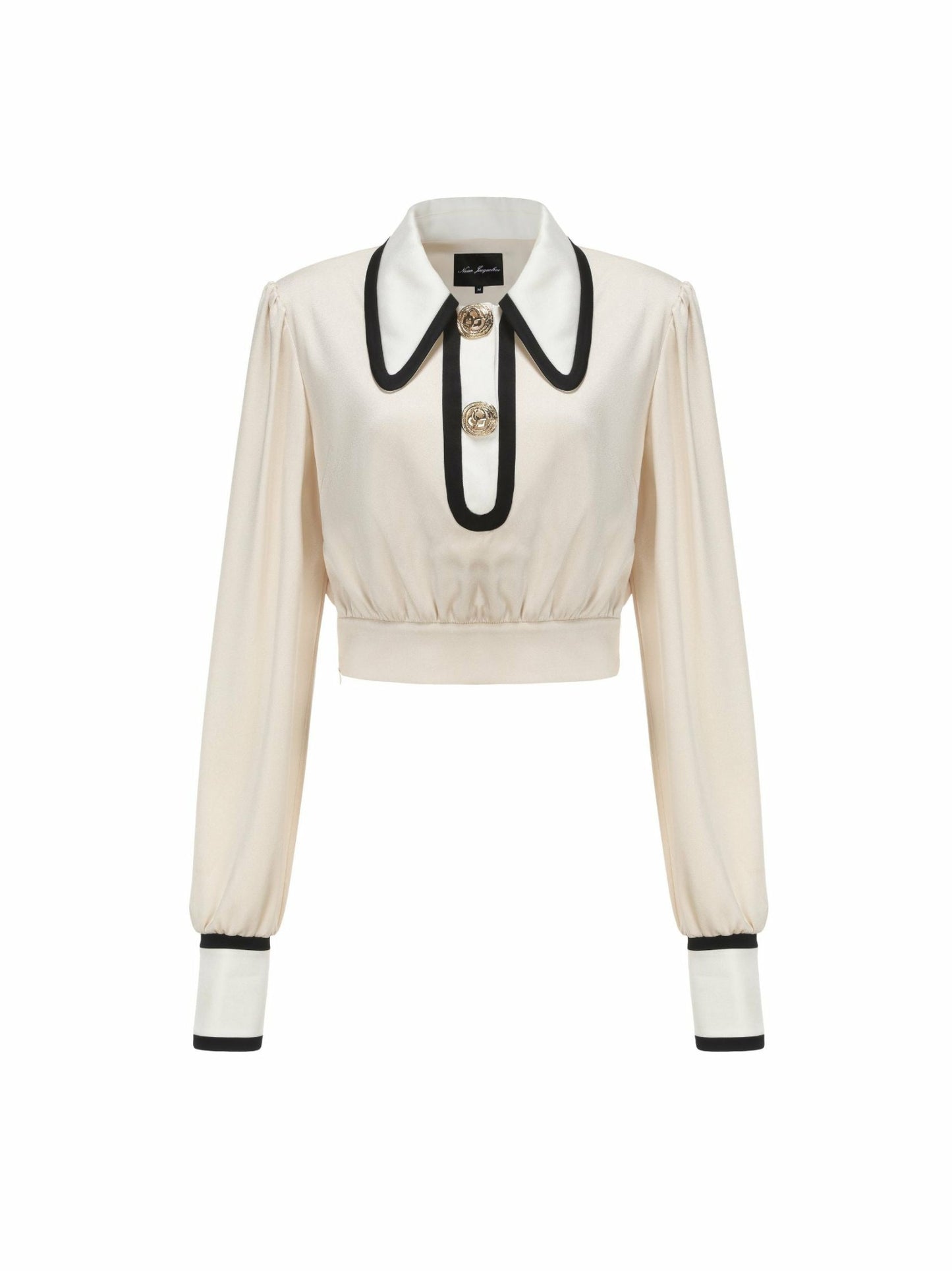 Nana Jacqueline Lori Satin Top: Cream Satin Top for Date Night Cream
