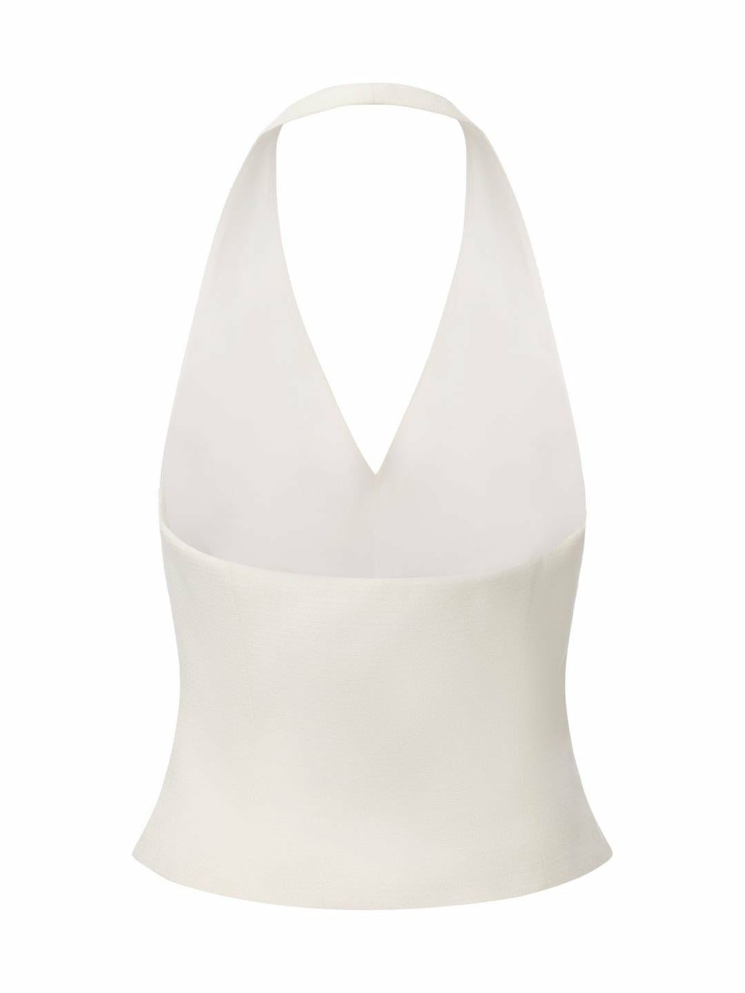 Nana Jacqueline Amara Tailored Halter White Vest: White Vest for Bridal Shower White