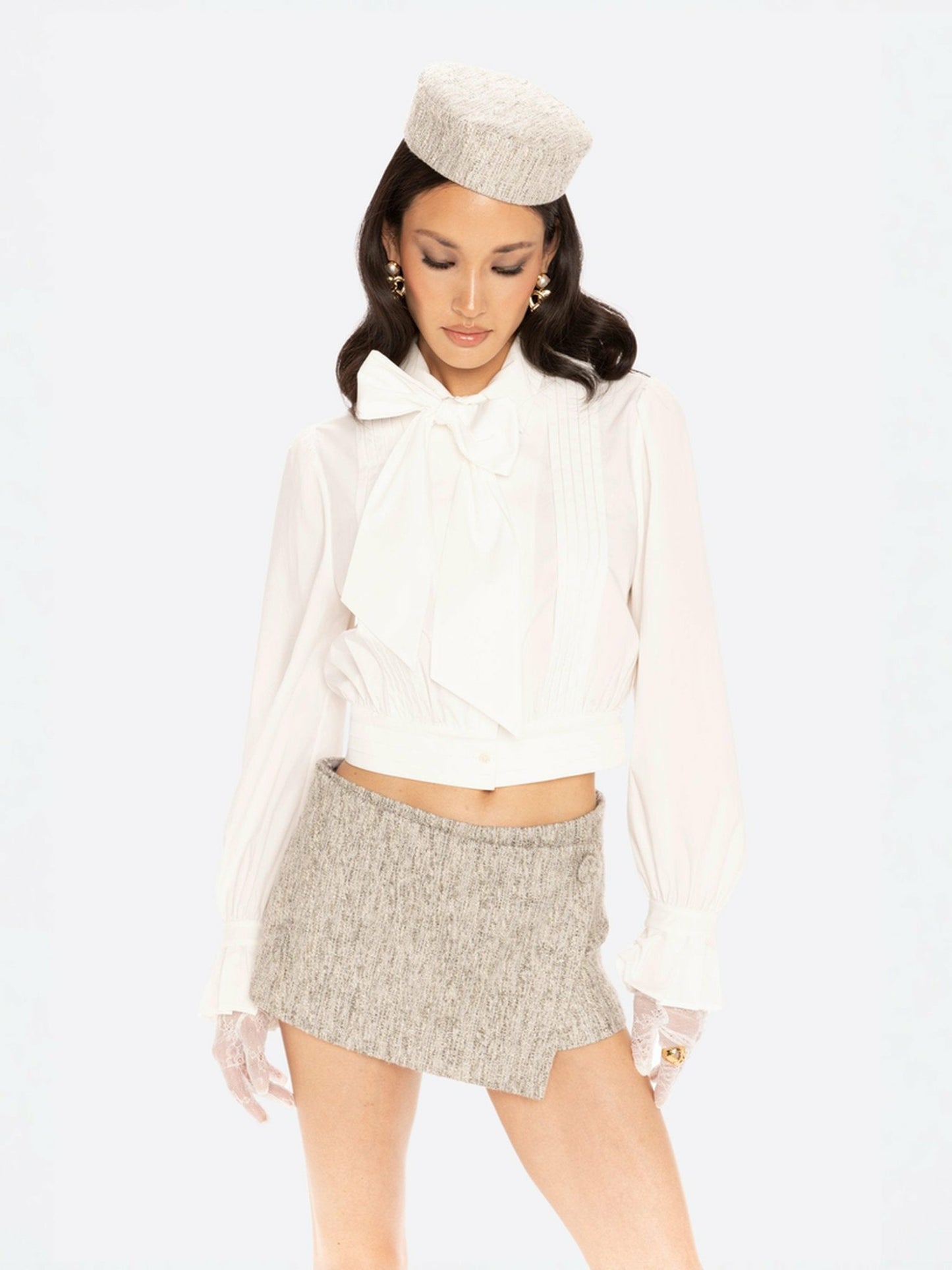 Nana Jacqueline Francesca Cropped Top: White Top for Brunch White
