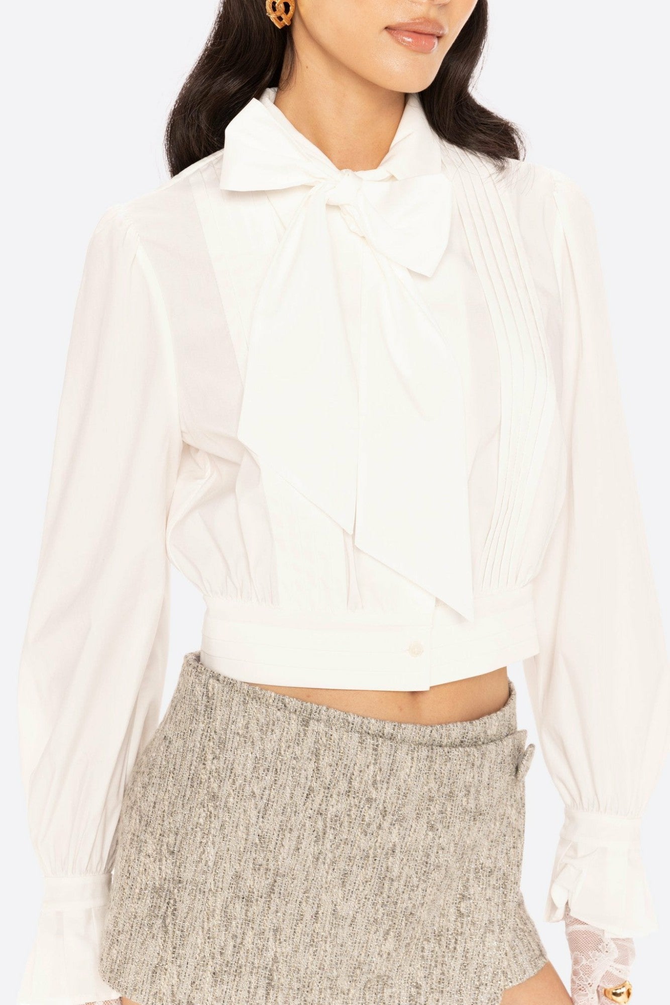 Nana Jacqueline Francesca Cropped Top: White Top for Brunch White