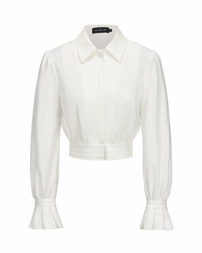 Nana Jacqueline Francesca Cropped Top: White Top for Brunch White