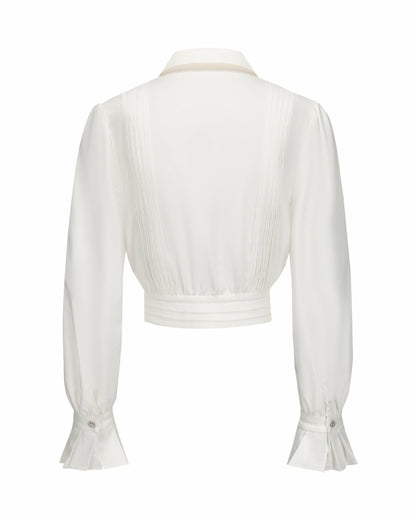 Nana Jacqueline Francesca Cropped Top: White Top for Brunch White