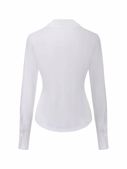 Nana Jacqueline White Tailored Long Sleeve Button-Down Shirt White