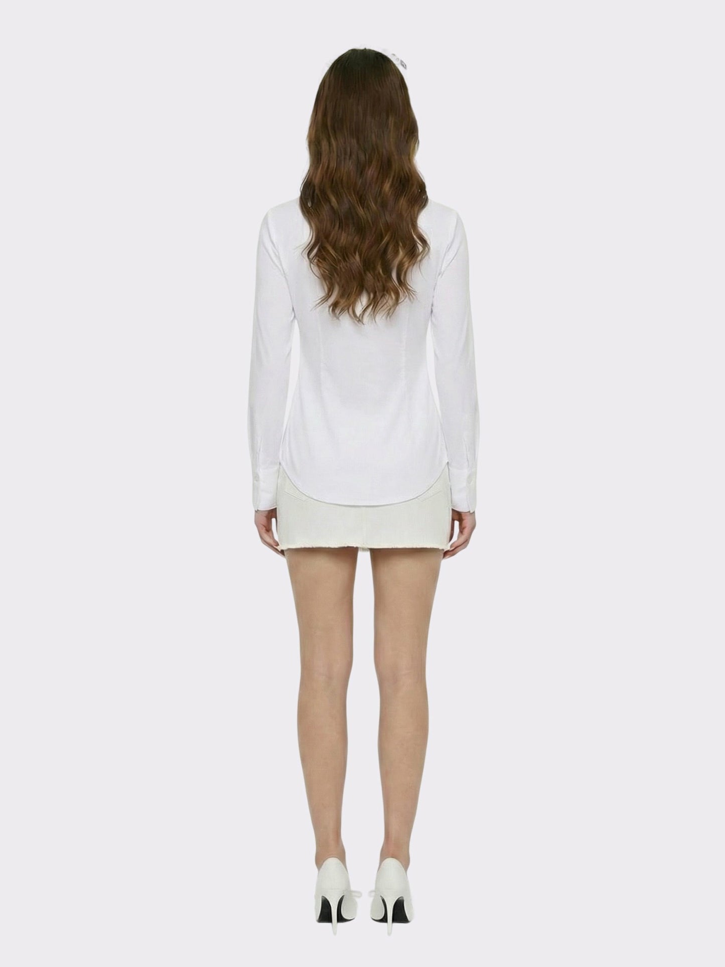 Nana Jacqueline White Tailored Long Sleeve Button-Down Shirt White