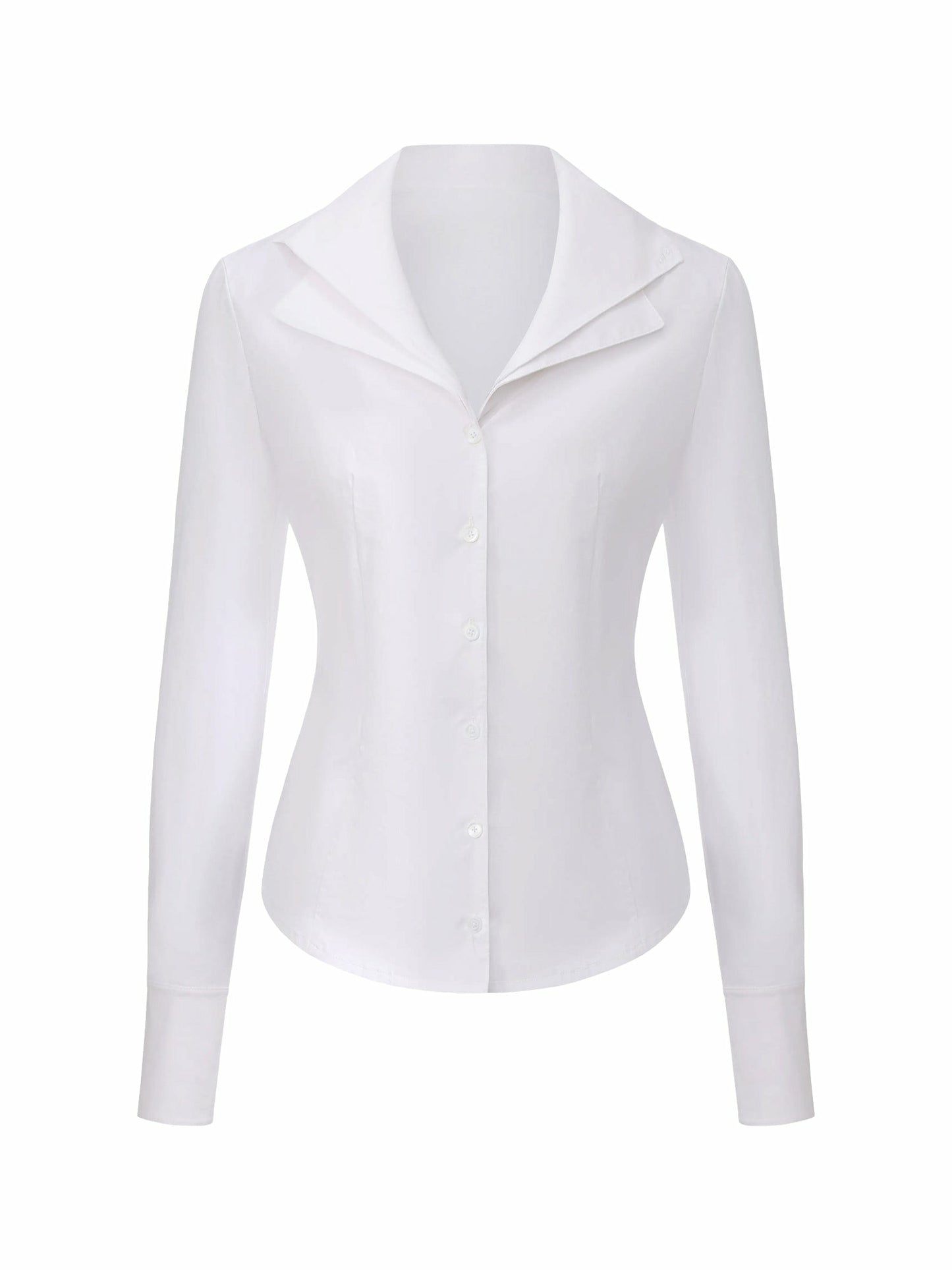 Nana Jacqueline White Tailored Long Sleeve Button-Down Shirt White
