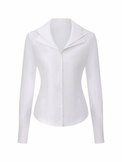Nana Jacqueline White Tailored Long Sleeve Button-Down Shirt White