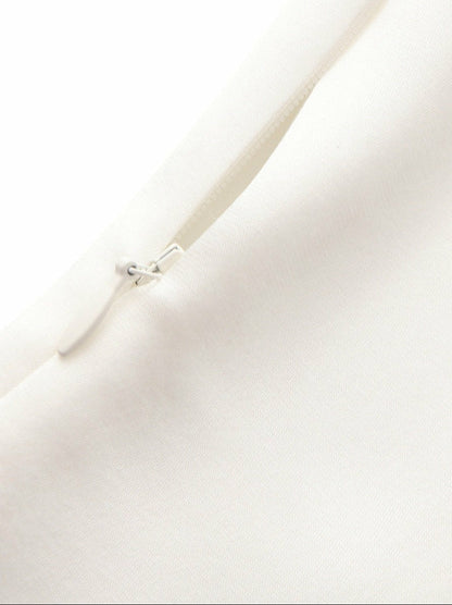 Nana Jacqueline White Satin Asymmetrical Top with Crystal Bow White