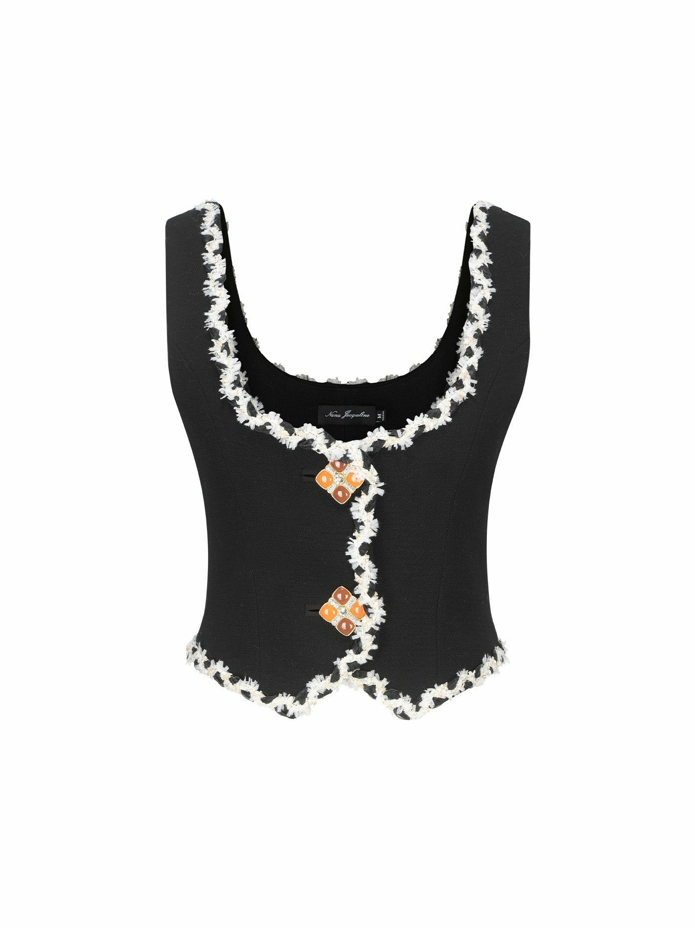 Nana Jacqueline Lisette Vest Top: Black Vest Top for Date Night Black