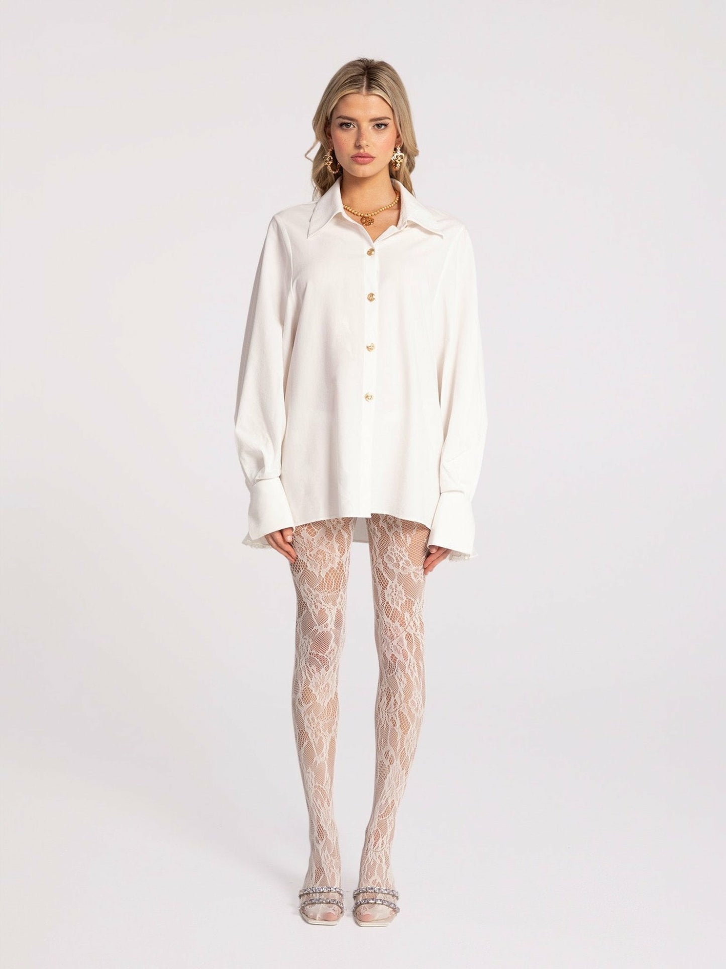 Nana Jacqueline Remi Top: White Top for Brunch White