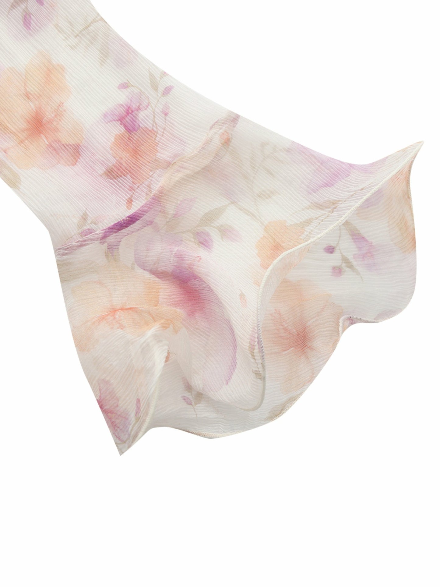 Nana Jacqueline Monroe Tie-Front Ruffle Cream Blouse Champagne