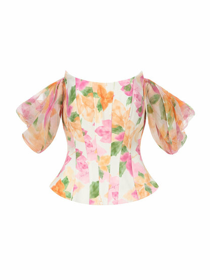 Nana Jacqueline Brielle Top: Floral Top for Garden Party Floral