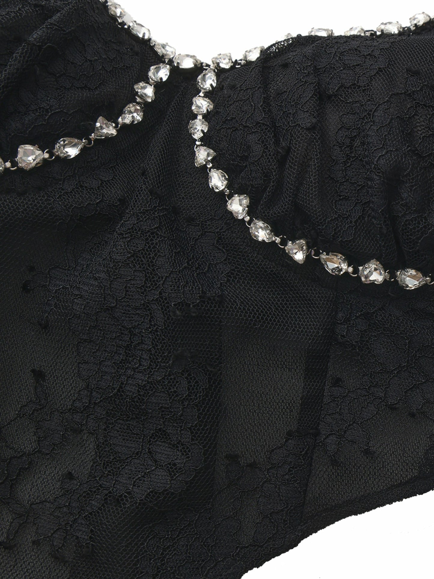 Nana Jacqueline Noemi Crystal-Strap Lace Black Top Black
