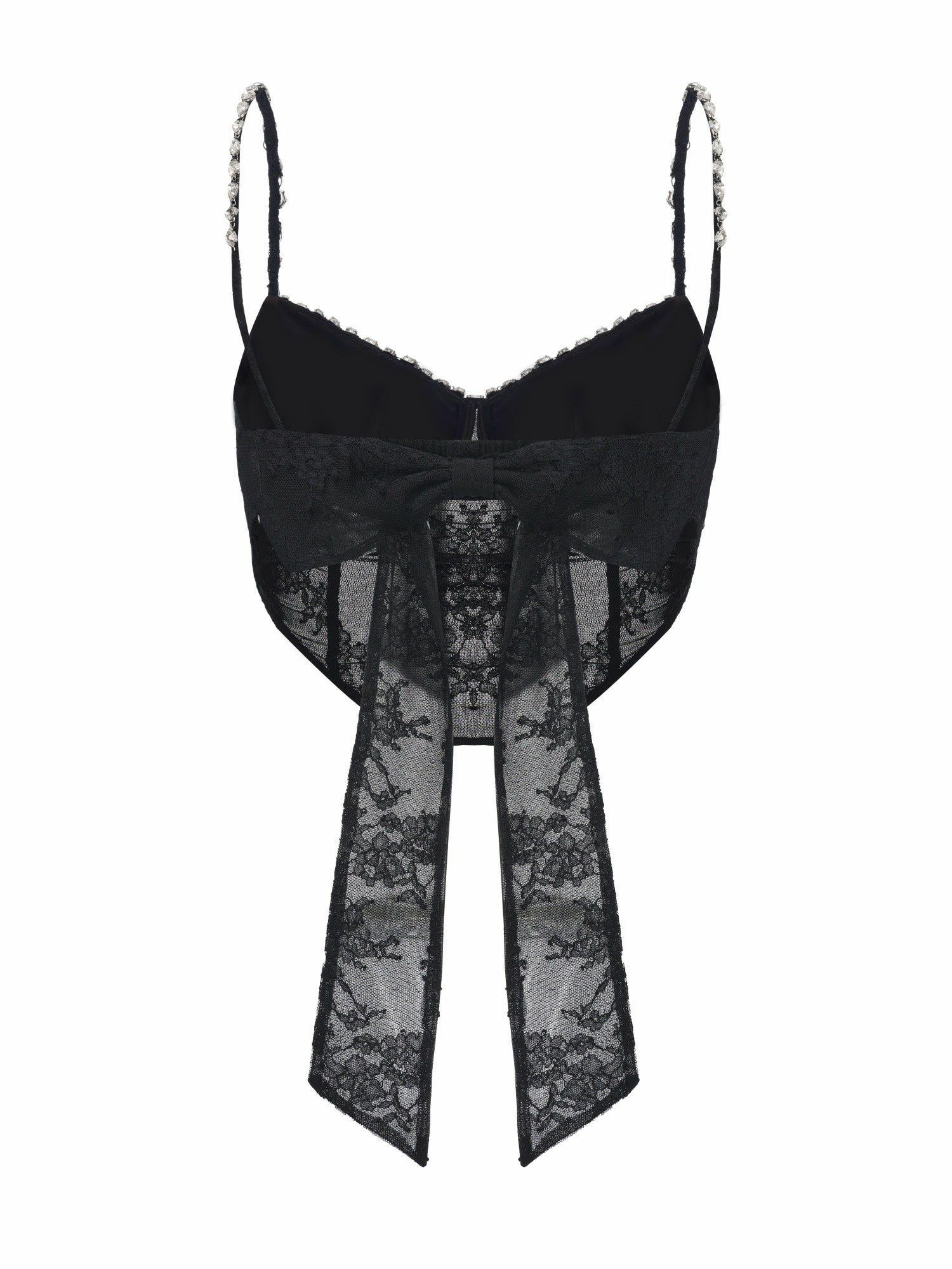 Nana Jacqueline Noemi Crystal-Strap Lace Black Top Black