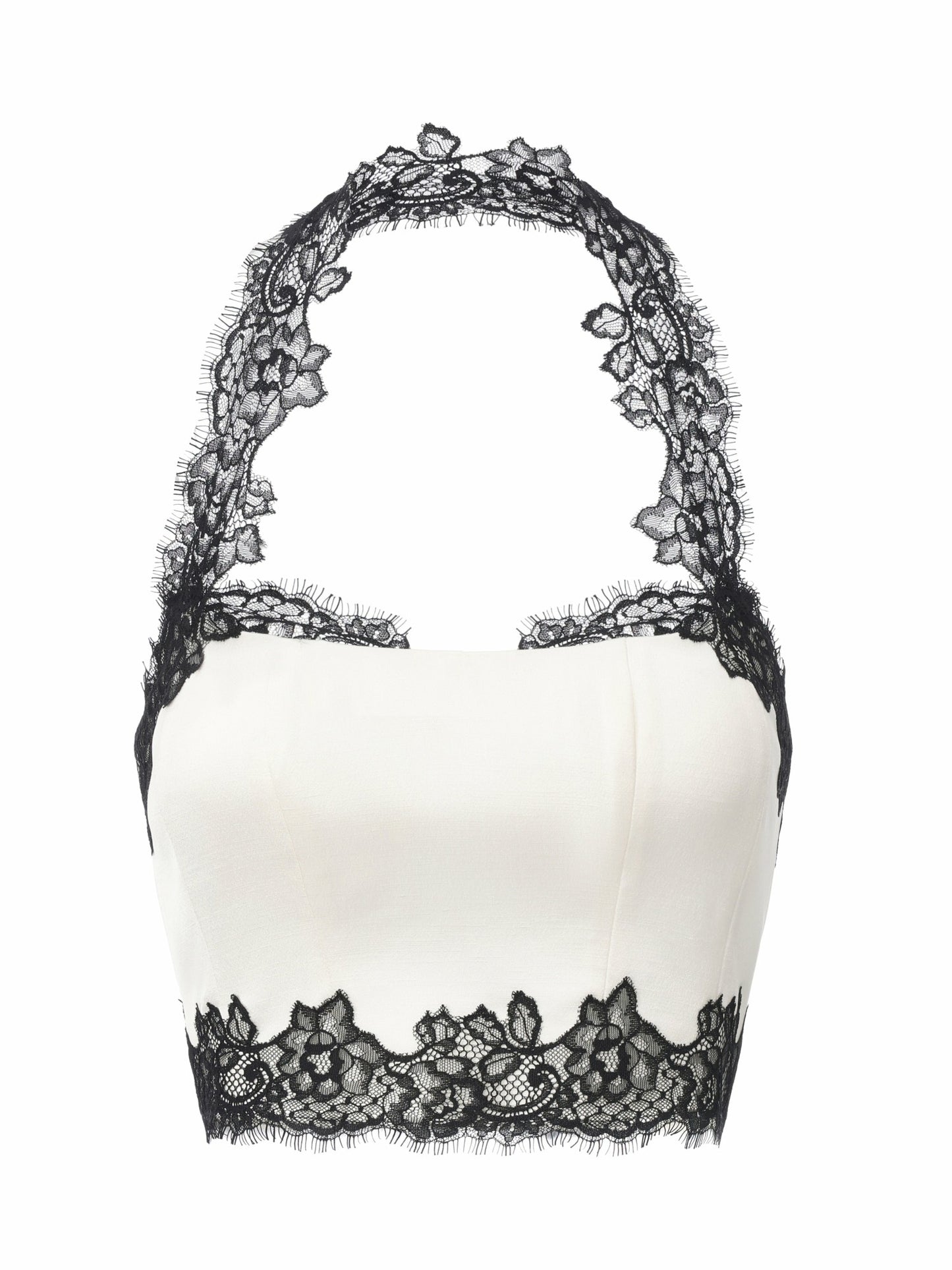 Nana Jacqueline Daniela Lace Halter Ivory Structured Top White