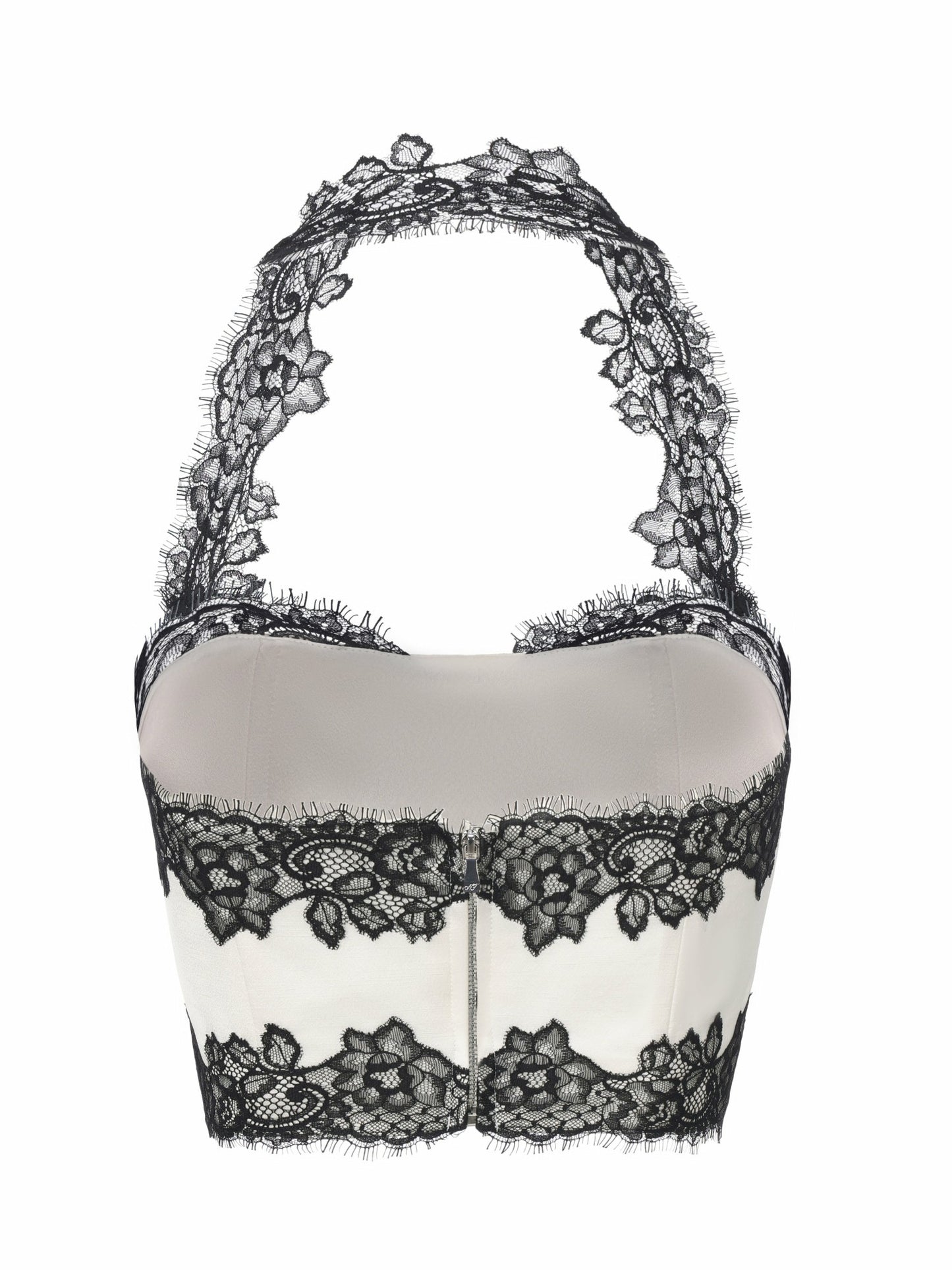 Nana Jacqueline Daniela Lace Halter Ivory Structured Top White