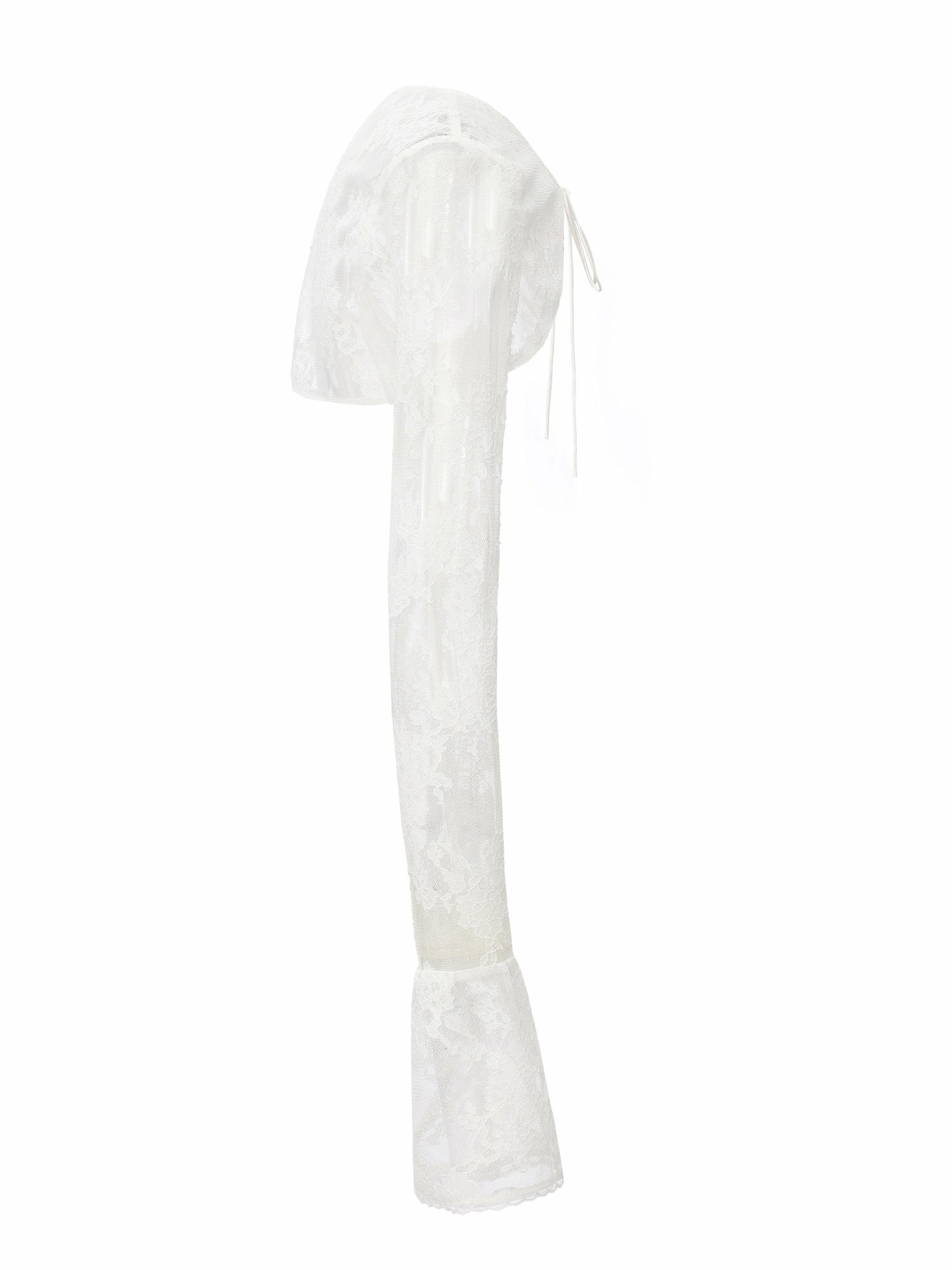 Nana Jacqueline Yvette Sheer Lace Tie-Front White Cardigan White