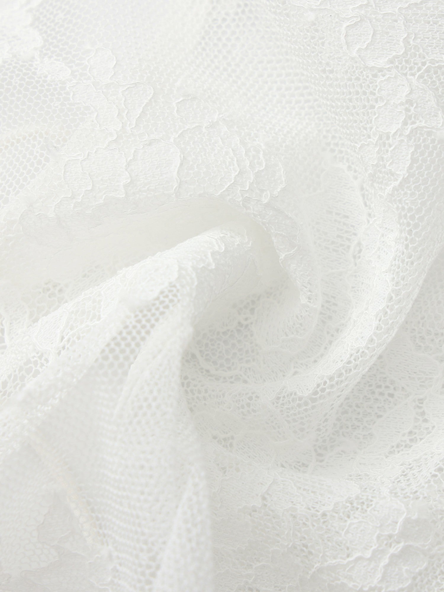 Nana Jacqueline Yvette Sheer Lace Tie-Front White Cardigan White