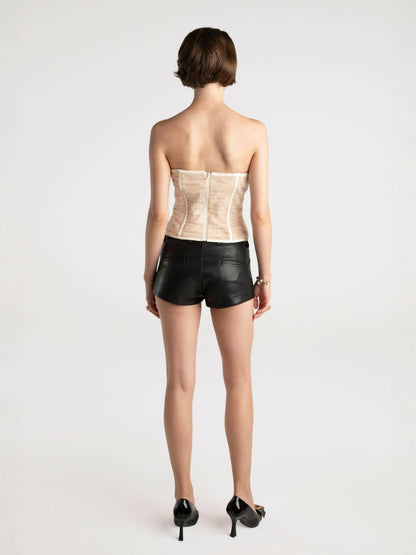 Nana Jacqueline Cara Bustier Top: White Bustier Top for Bachelorette Party White