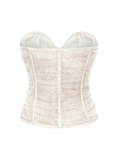 Nana Jacqueline Cara Bustier Top: White Bustier Top for Bachelorette Party White