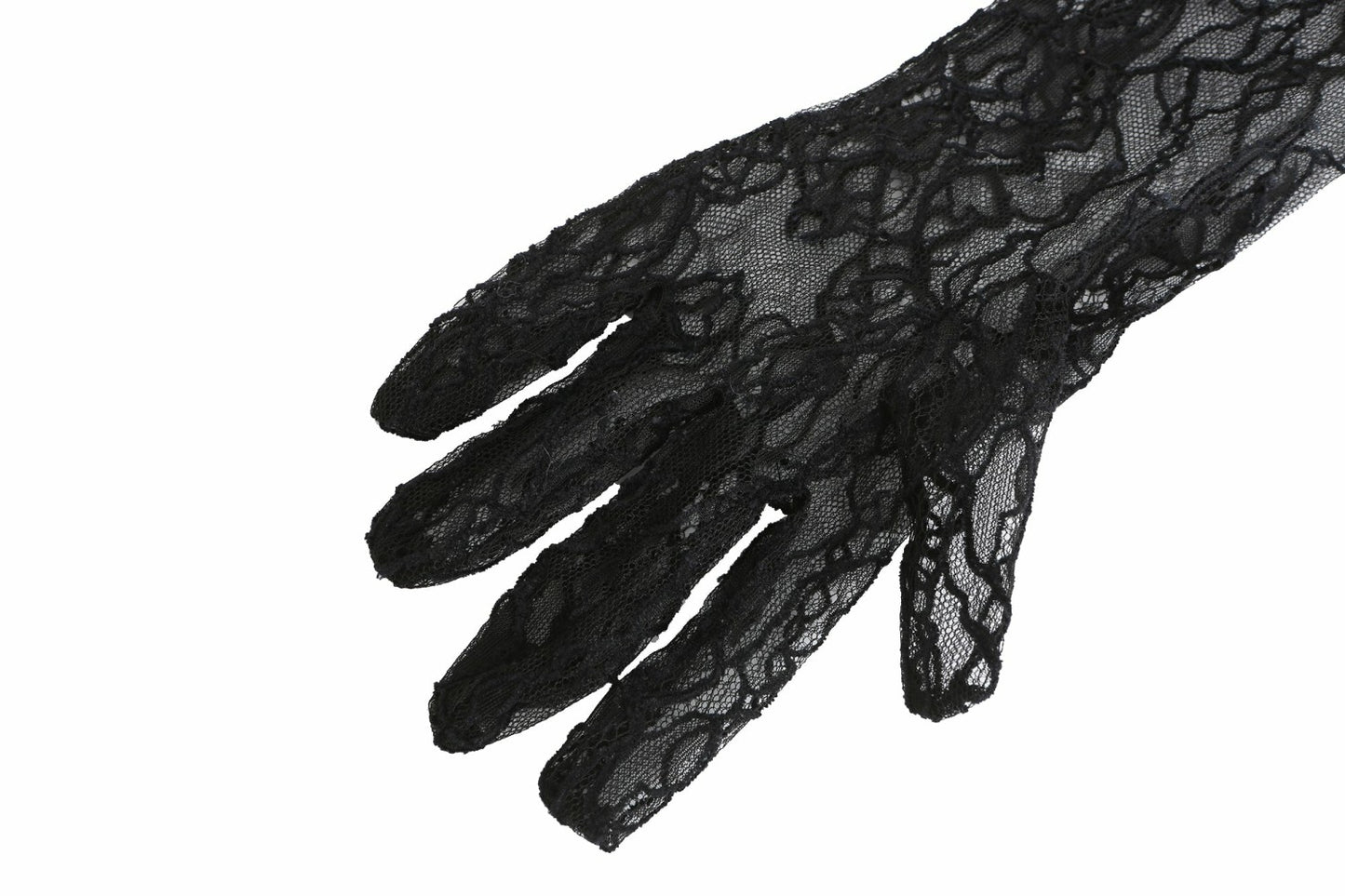 Nana Jacqueline Lavine Gloves: Black Lace Gloves for Cocktail Party Black