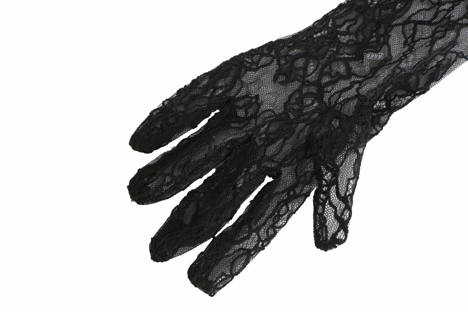Nana Jacqueline Lavine Gloves: Black Lace Gloves for Cocktail Party Black