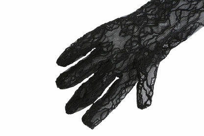 Nana Jacqueline Lavine Gloves: Black Lace Gloves for Cocktail Party Black