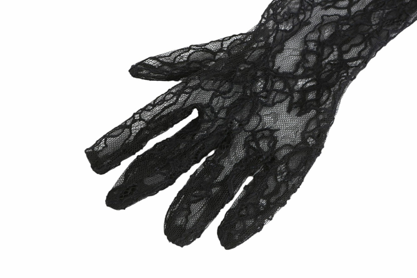 Nana Jacqueline Lavine Gloves: Black Lace Gloves for Cocktail Party Black