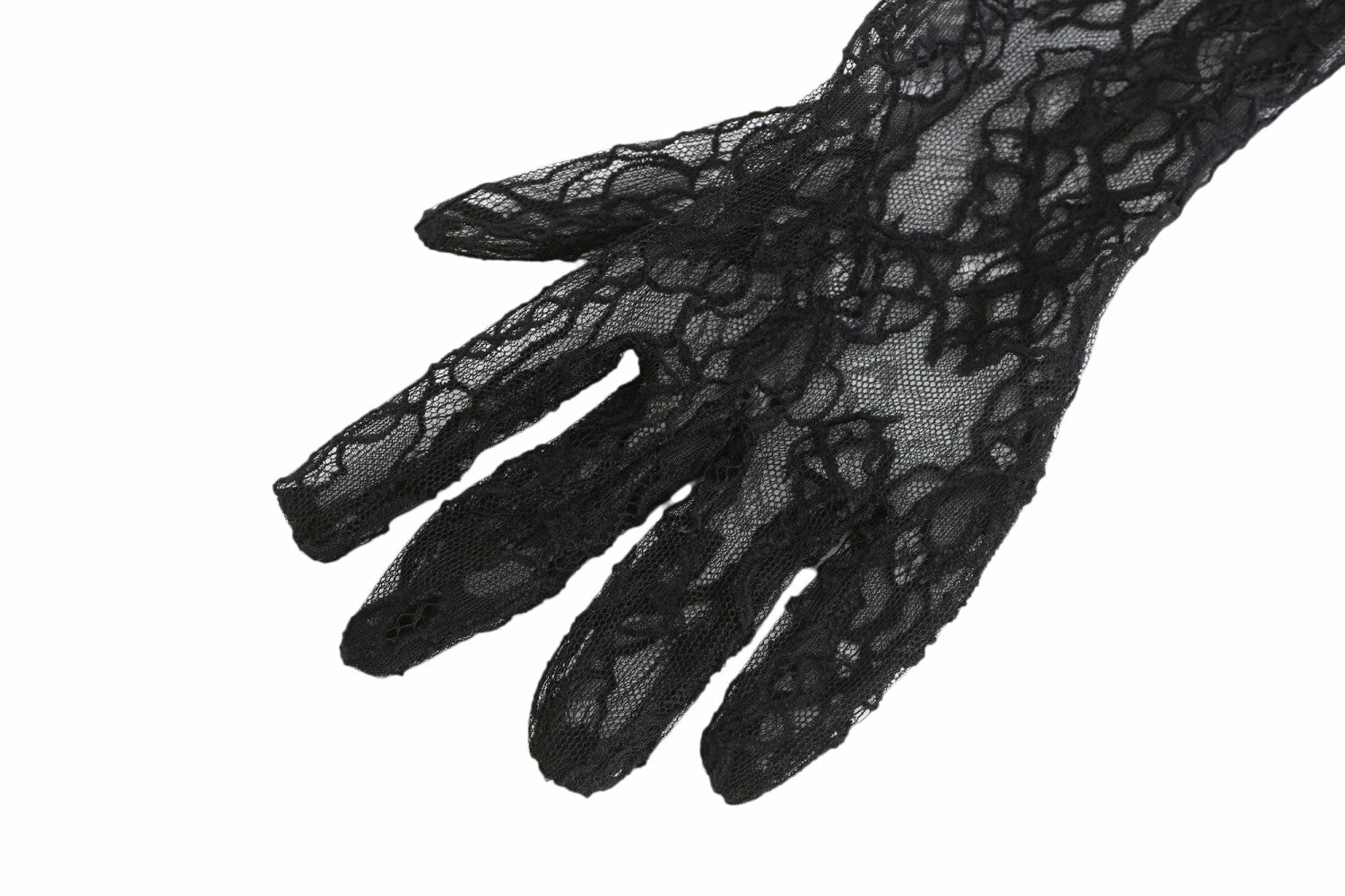 Nana Jacqueline Lavine Gloves: Black Lace Gloves for Cocktail Party Black