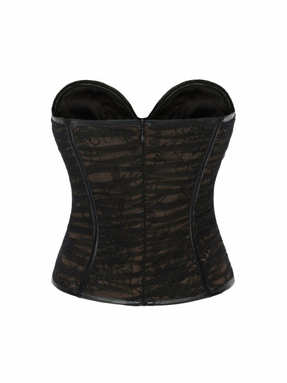 Nana Jacqueline Cara Bustier Top: Black Bustier Top for Date Night Black