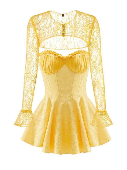 Nana Jacqueline Jilly Cover: Yellow Cover-Up for Brunch Yellow
