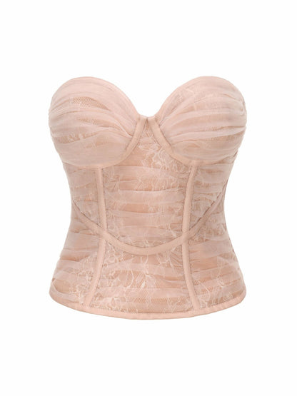 Nana Jacqueline Cara Bustier Top: Pink Bustier Top for Date Night Pink