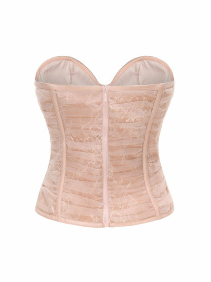 Nana Jacqueline Cara Bustier Top: Pink Bustier Top for Date Night Pink