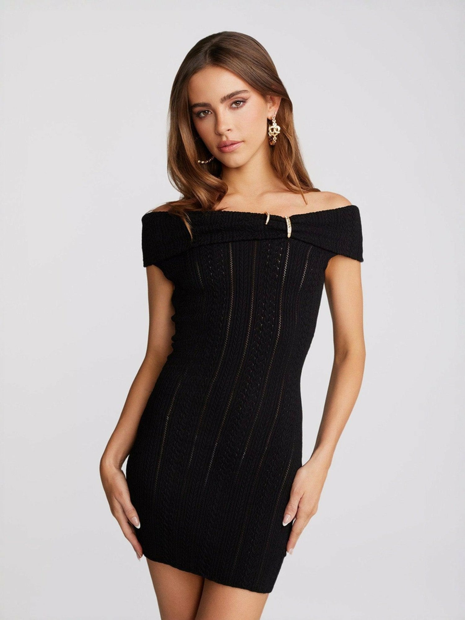 Nana Jacqueline Rylee Dress: Black Mini Dress for Cocktail Party Black