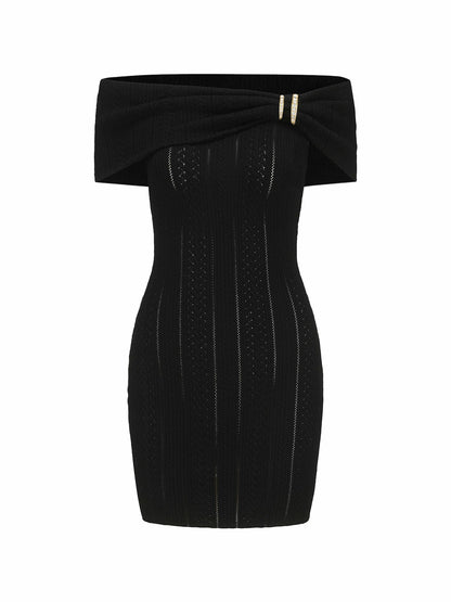 Nana Jacqueline Rylee Dress: Black Mini Dress for Cocktail Party Black