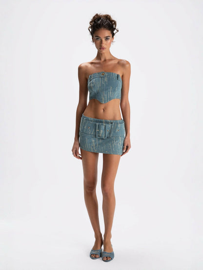 Nana Jacqueline Claire Denim Top: Denim Top for Girls' Night Out Denim
