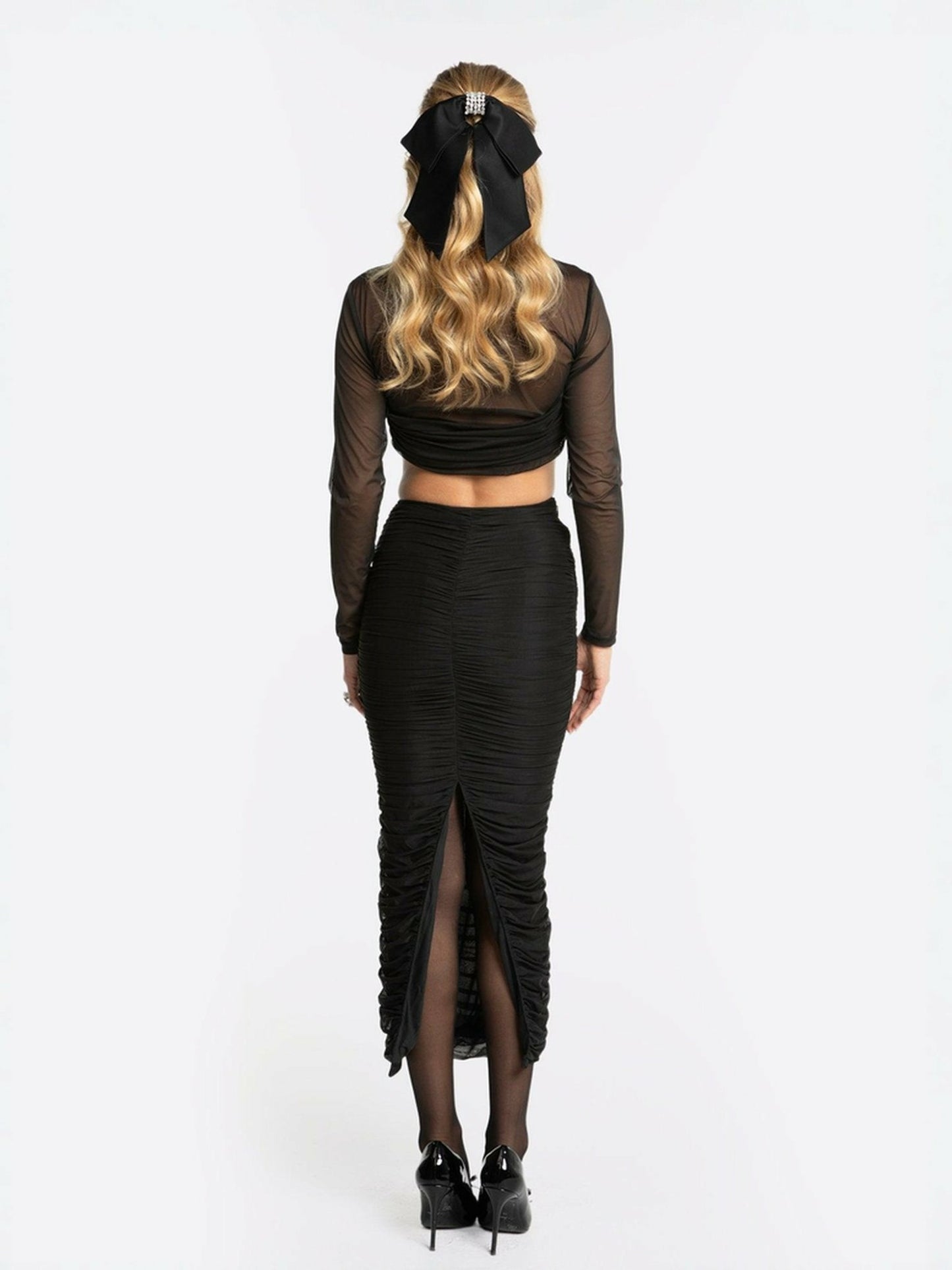 Nana Jacqueline Pia Mesh Top: Black Top for Date Night Black