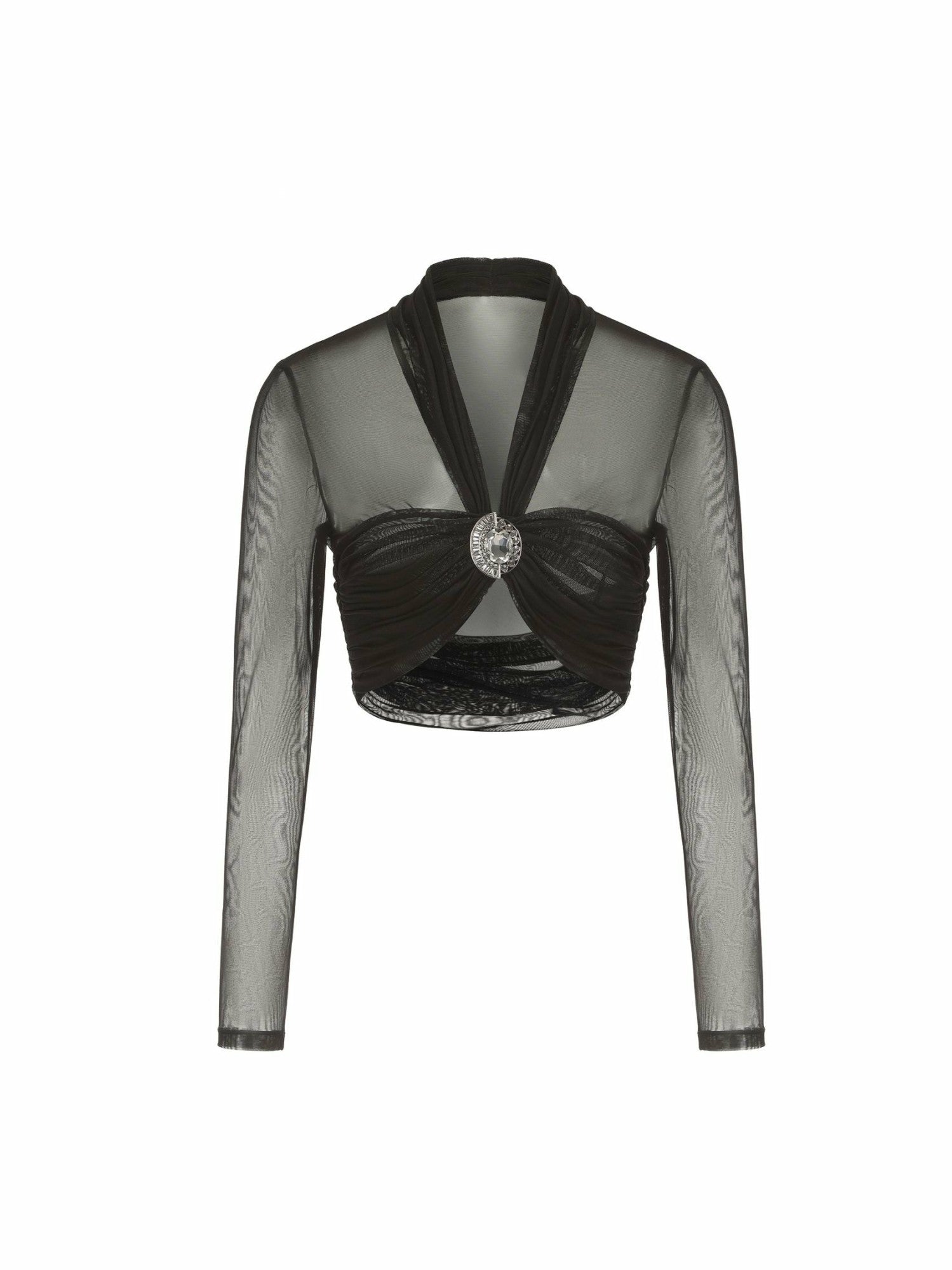 Nana Jacqueline Pia Mesh Top: Black Top for Date Night Black