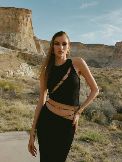 Nana Jacqueline Cecily Top: Black Top for Date Night Black