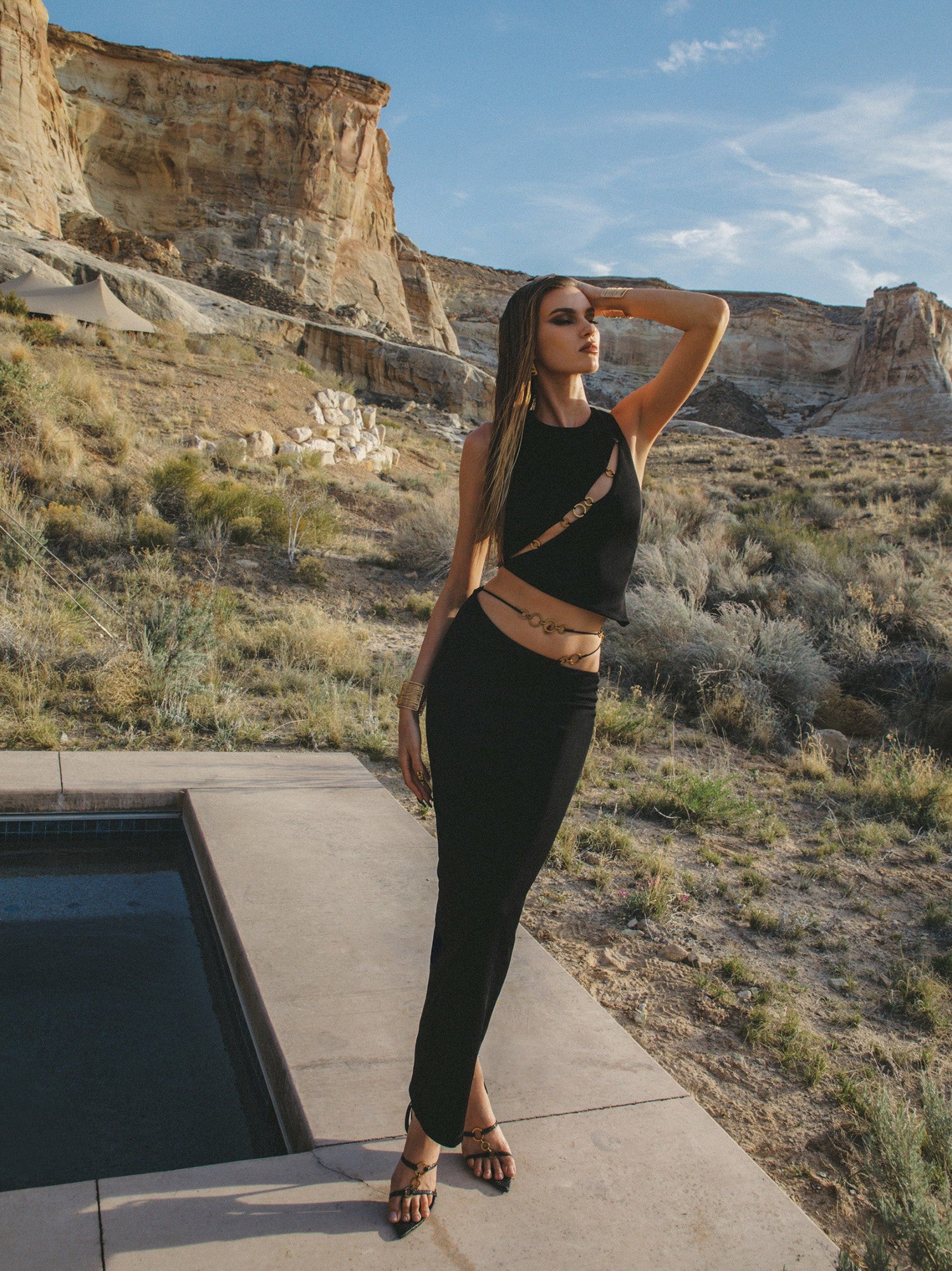 Nana Jacqueline Cecily Top: Black Top for Date Night Black