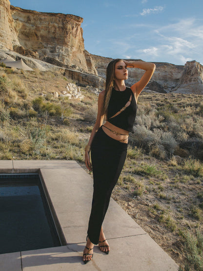 Nana Jacqueline Cecily Top: Black Top for Date Night Black