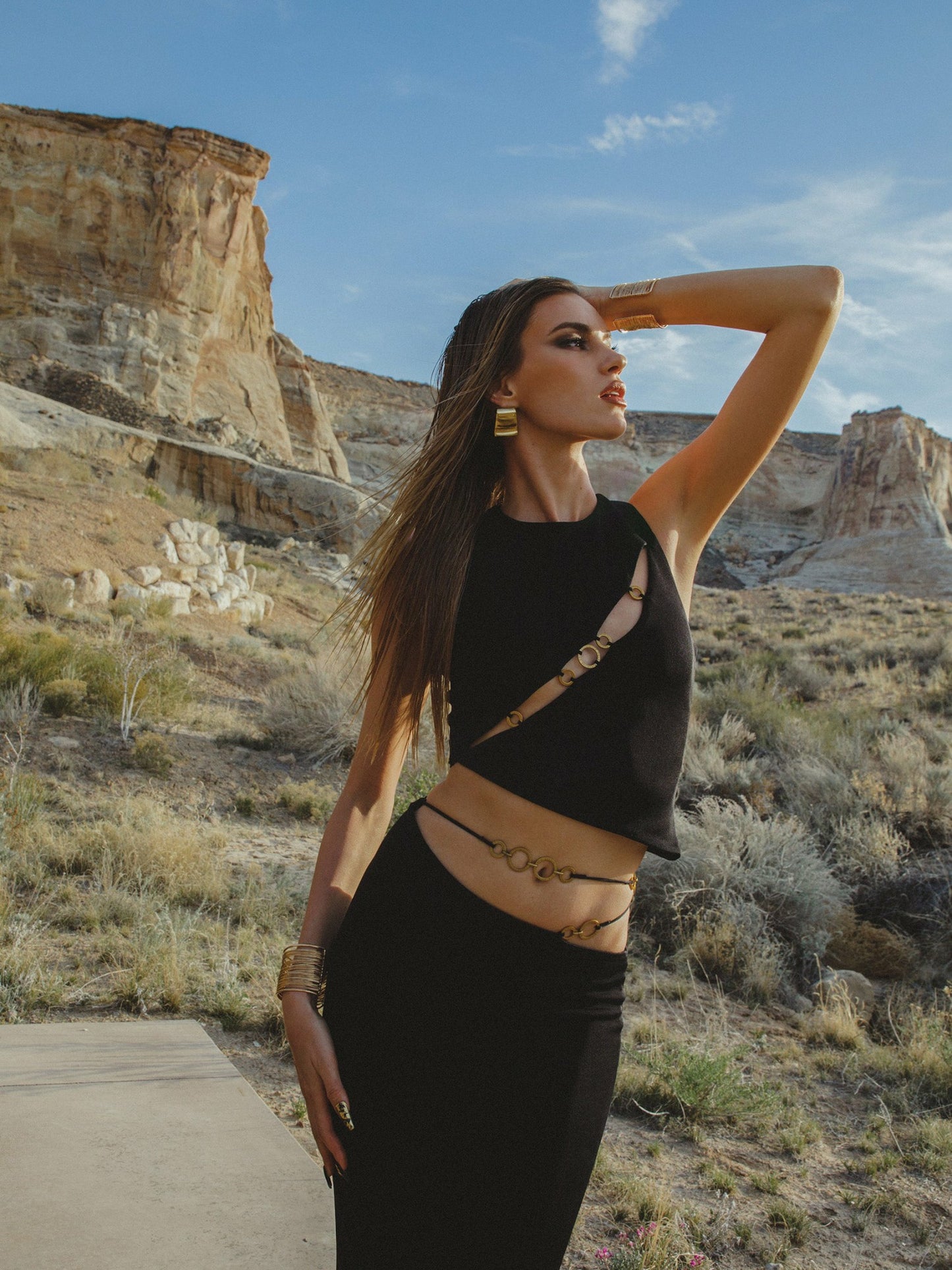 Nana Jacqueline Cecily Top: Black Top for Date Night Black
