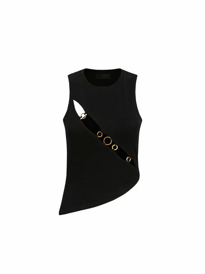 Nana Jacqueline Cecily Top: Black Top for Date Night Black