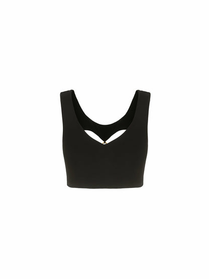 Nana Jacqueline Chiara Crop Top: Black Crop Top for Girls' Night Out Black