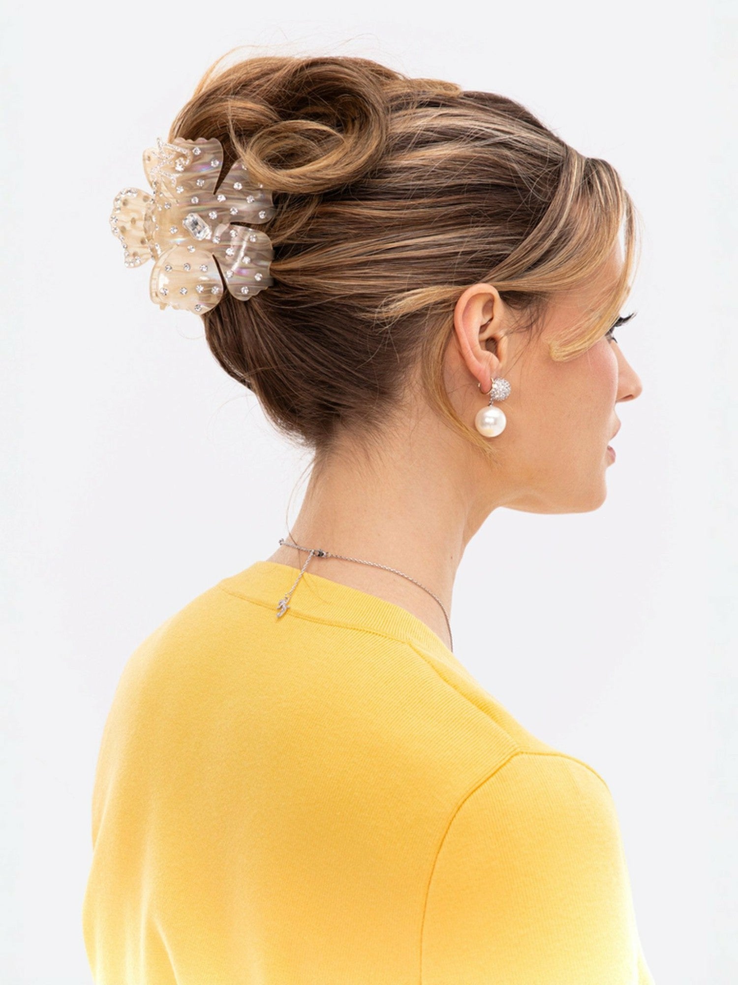 Nana Jacqueline Flora Hairclip: Yellow Hair Clip for Garden Party Yellow