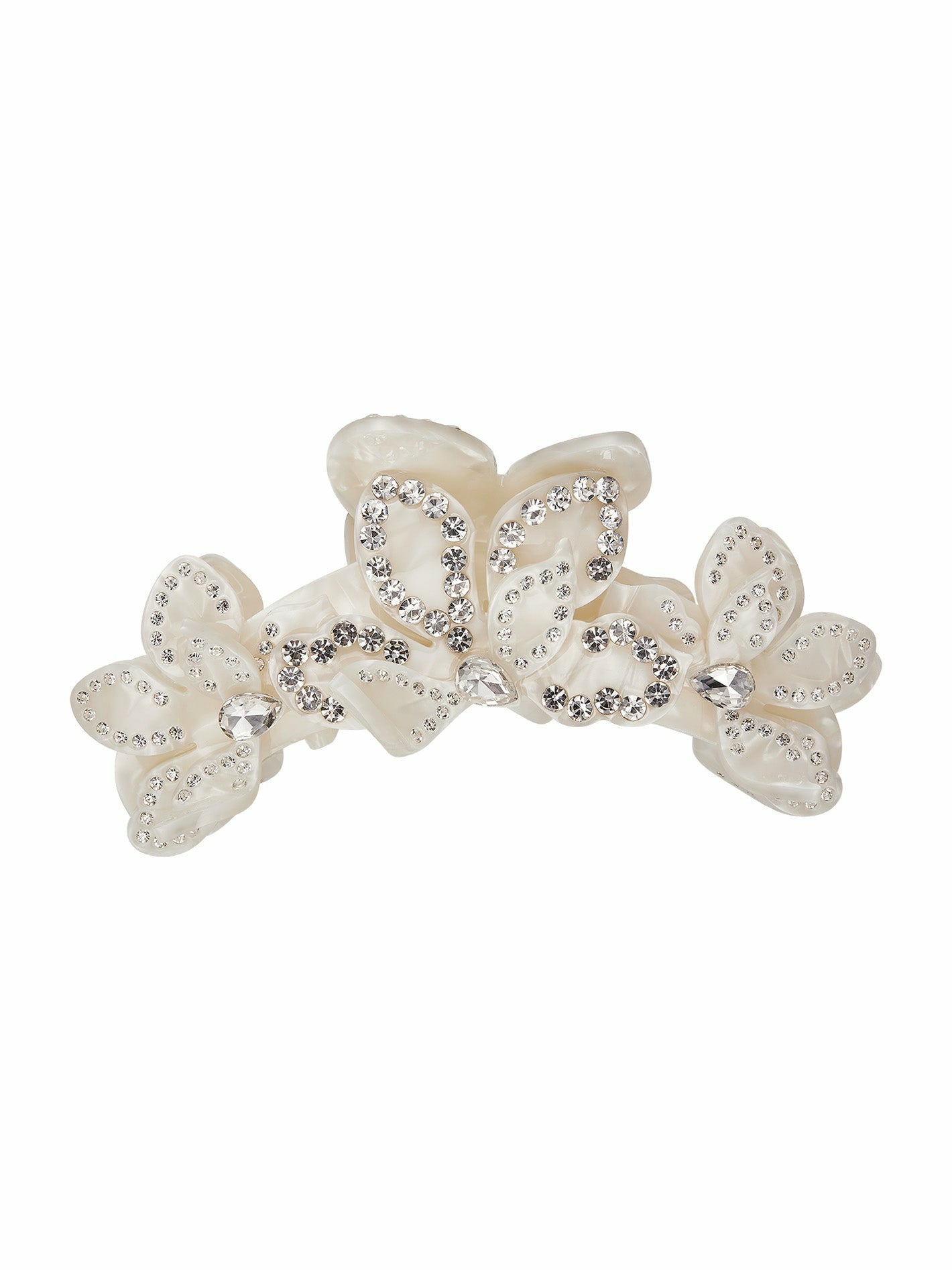 Nana Jacqueline Bianca Hair Clip: White Hair Clip for Bridal Shower White